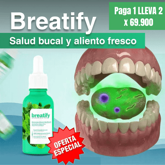 2x1 Breatify™ | Elimina el Mal Aliento en Segundos y Mantén un Aliento Impecable Todo el Día